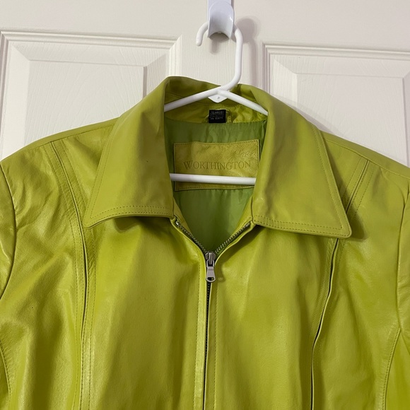 Worthington Green Leather Jacket - Picture 3 of 5